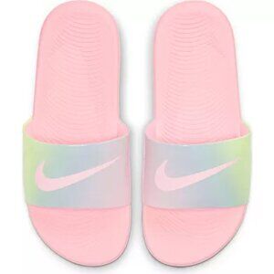 Nike Girls' Big Kids' Kawa SE2 Tie-Dye Slide Sandals in Pink/Arctic Punch Size 7